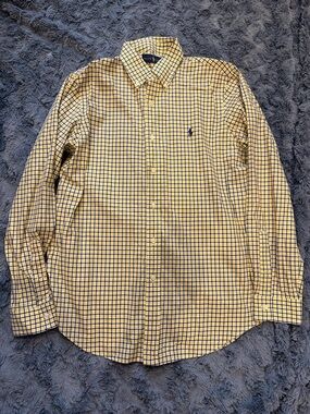 Polo by Ralph Lauren Yellow and Blue Check Button-Down Shirt